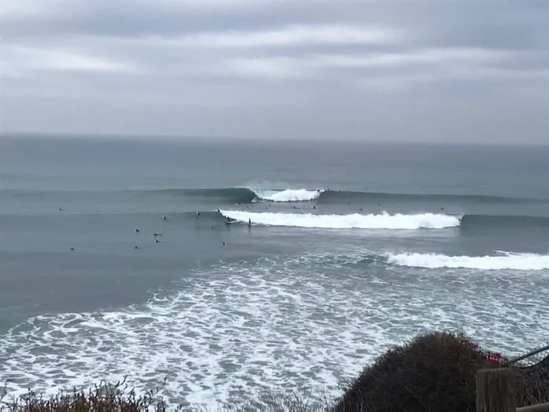 Long-period swell creating steeper, more powerful waves