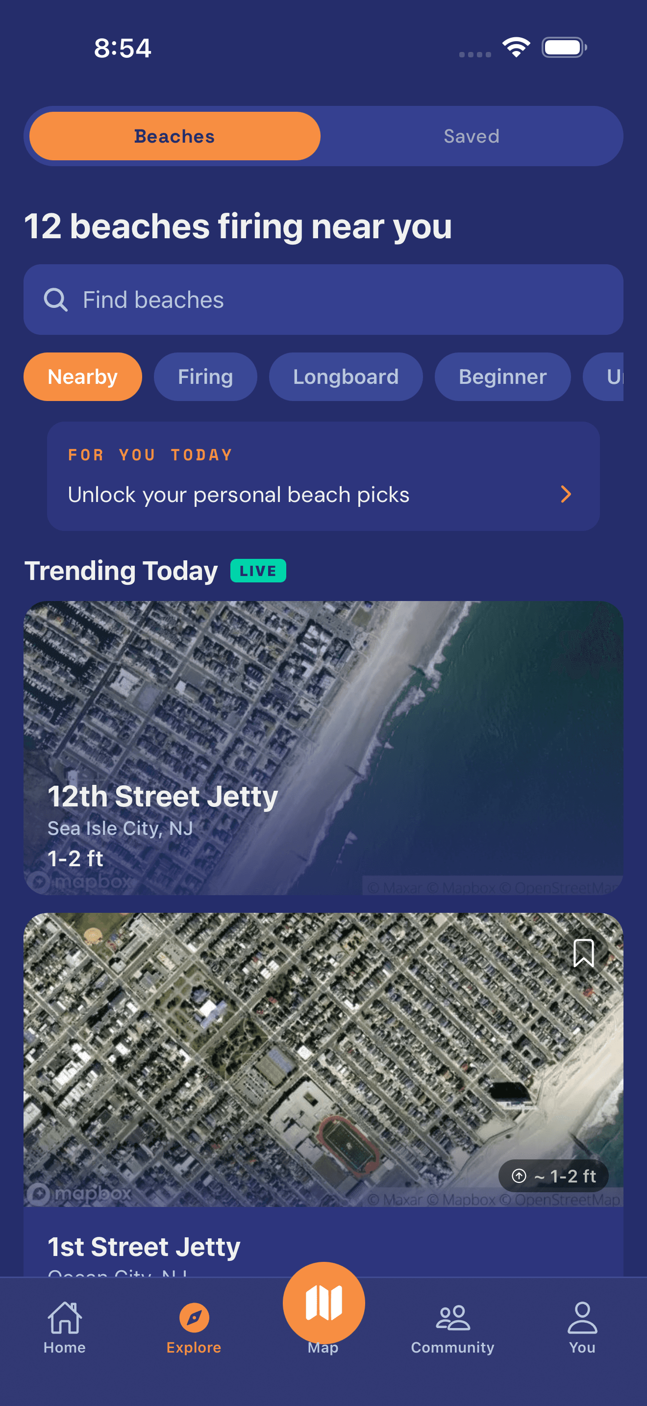 Quiver local intel and spot discovery screen