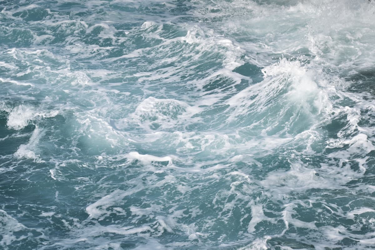 Choppy disorganized sea from local wind swell
