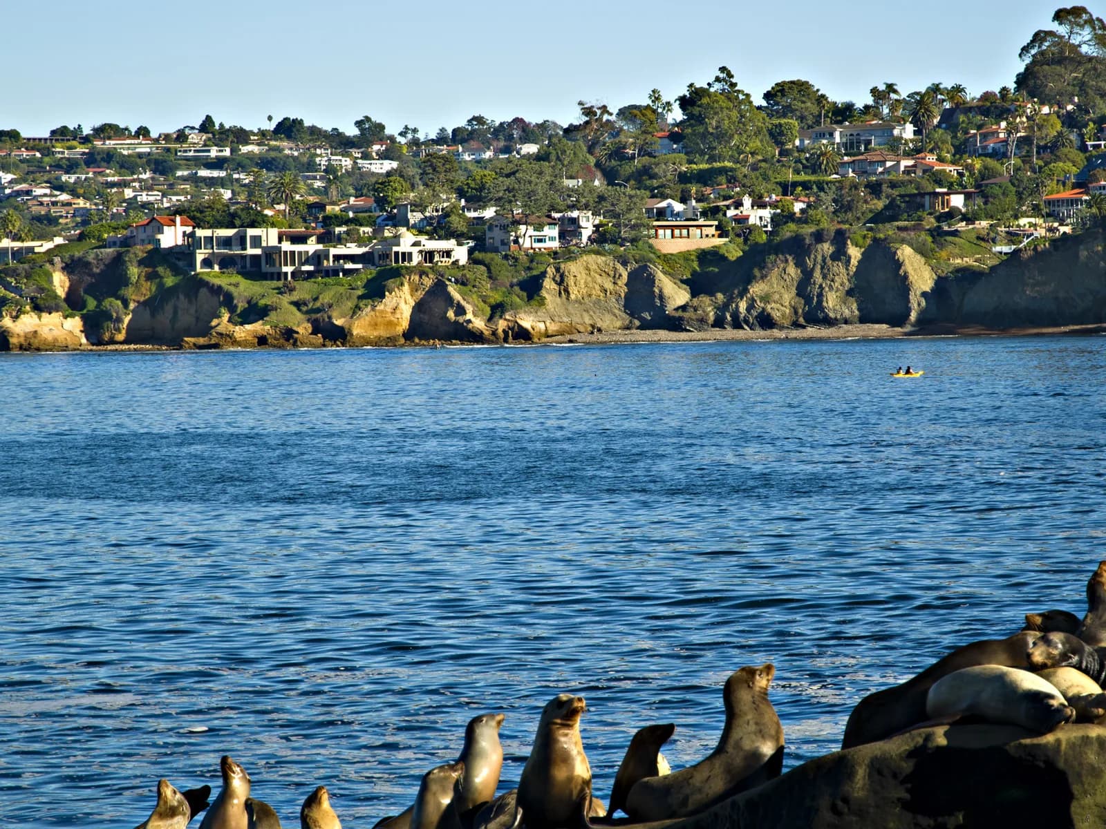 La Jolla Shores beach with gentle learner-zone surf