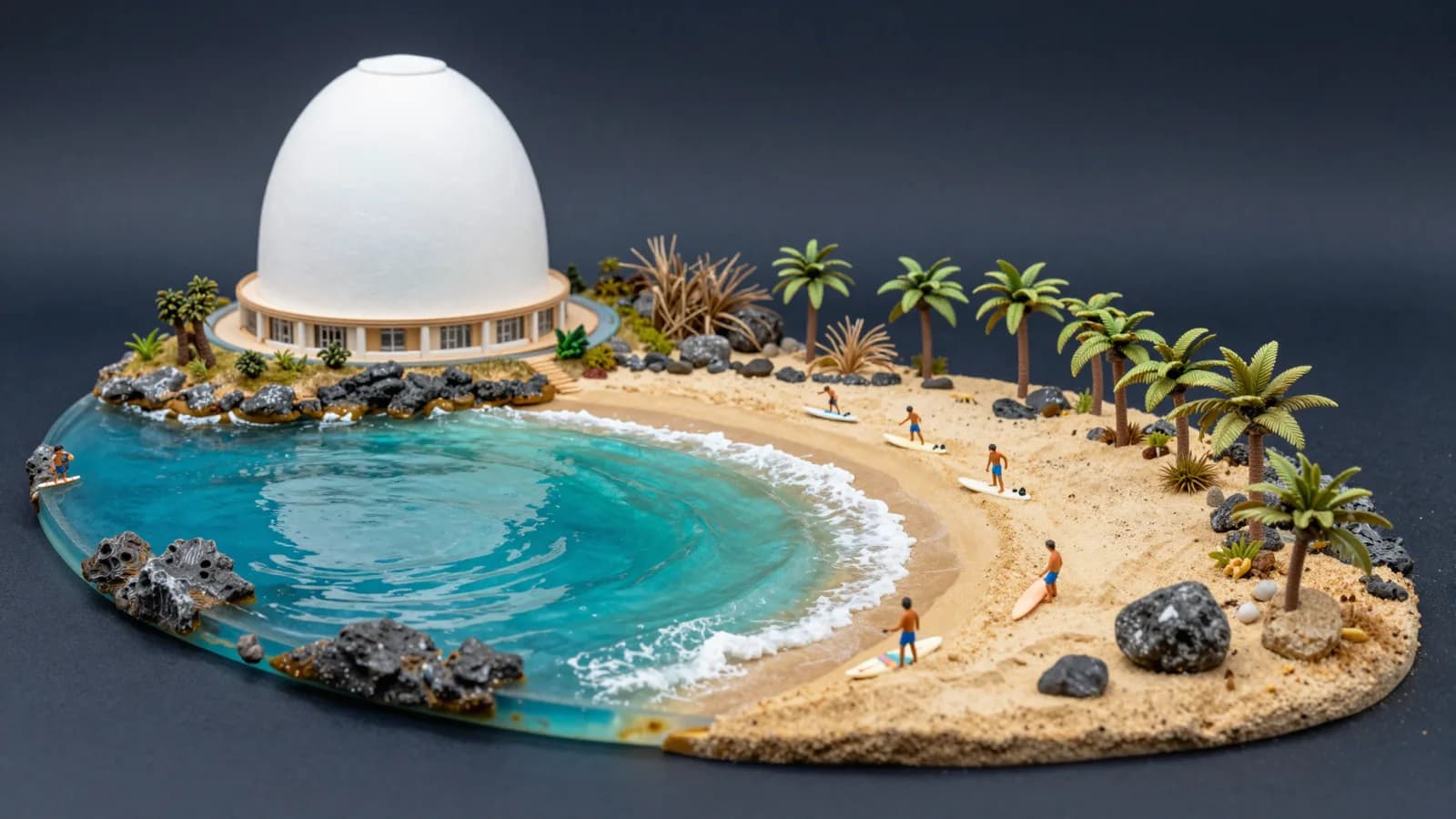 Domes in Rincón with turquoise waves wrapping onto the beach.